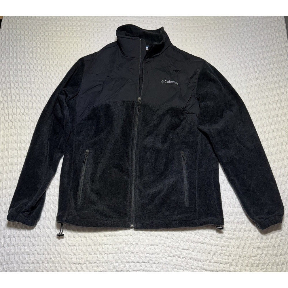 Columbia Sportswear Company Full Zip Fleece Jacket Omni Heat‎ Technology Black L